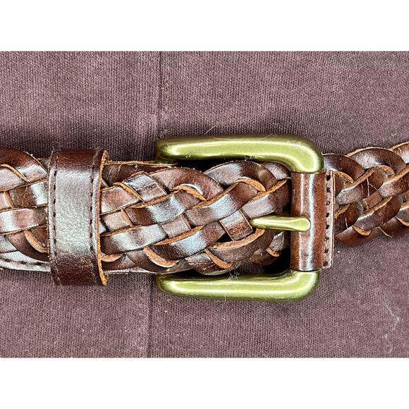 Split leather belt brown size large - Picture 3 of 10